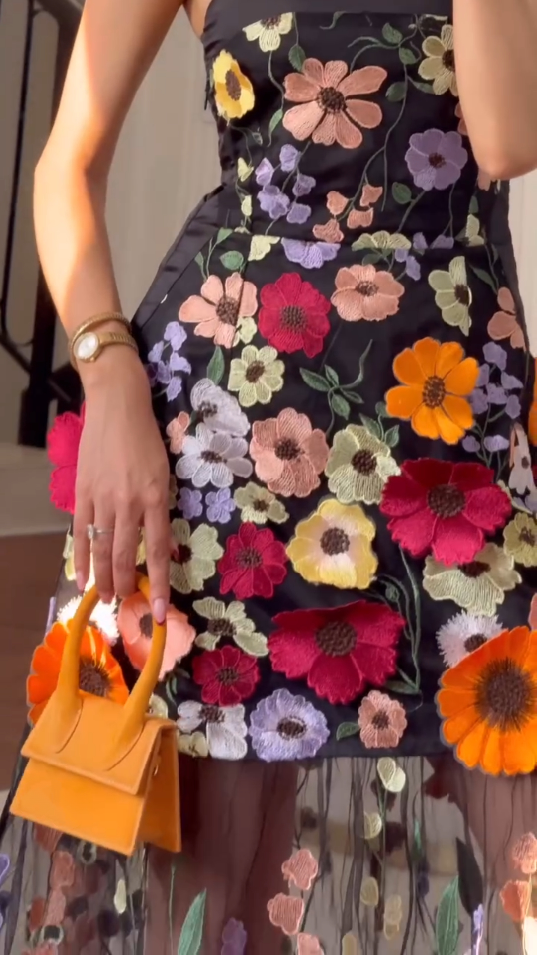 3D Flower Embroidery Dress