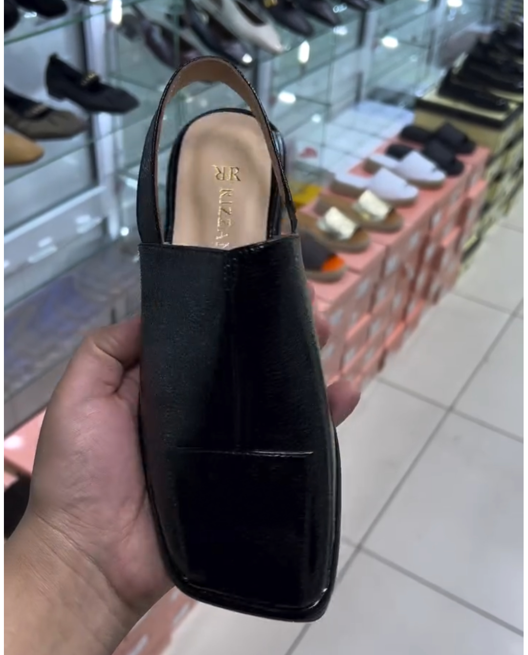 Stylish Patent Leather Comfort Slippers