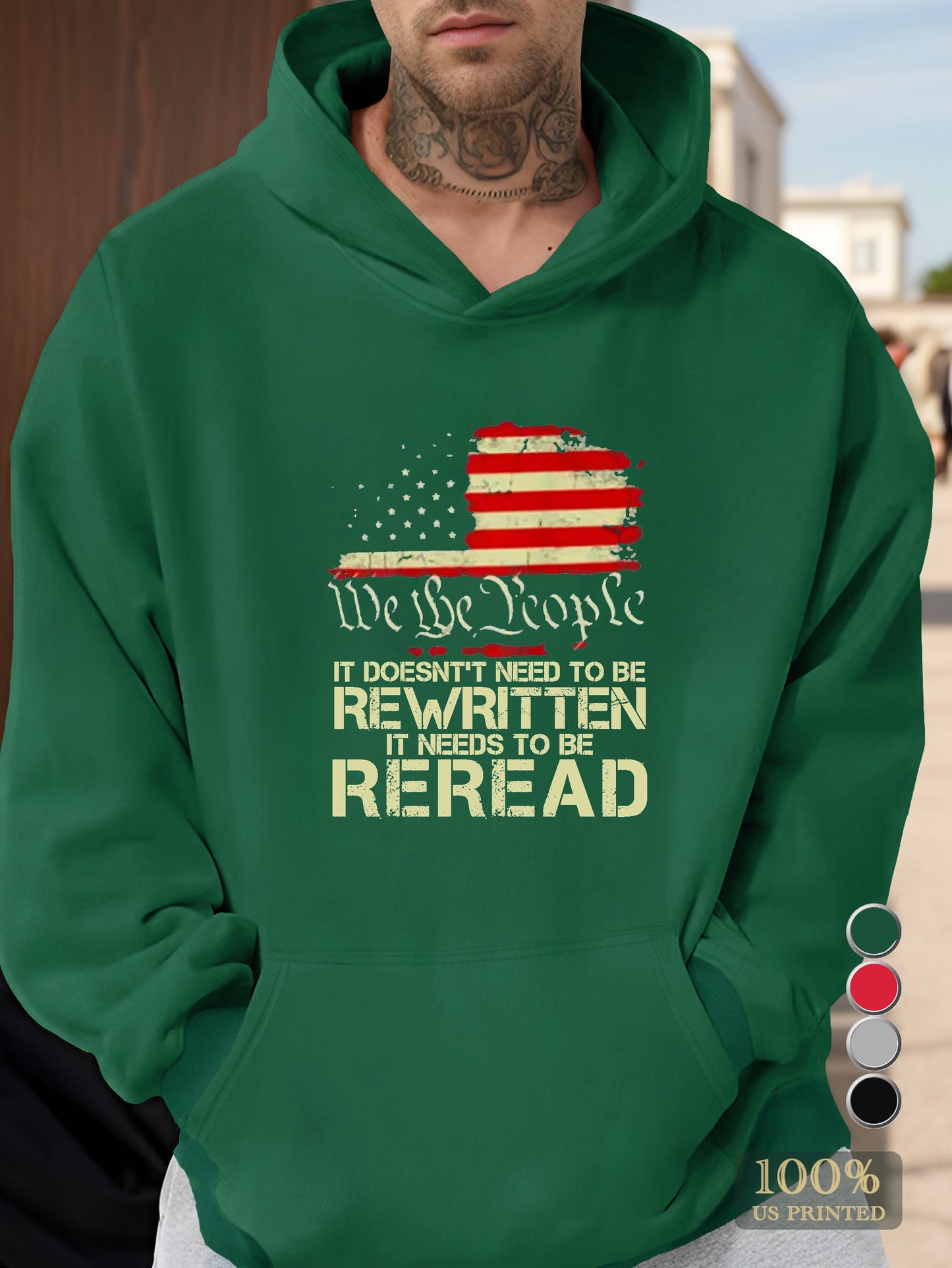 REWRITTEN IT NEEDS TO BE REREAD Men's hooded sweatshirt