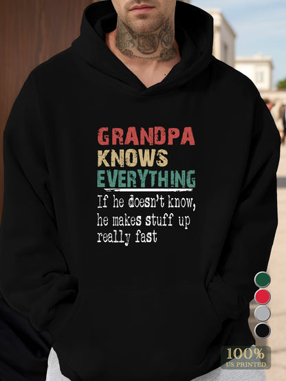 GRANDPA KNOWS EVERYTHING Men's hooded sweatshirt