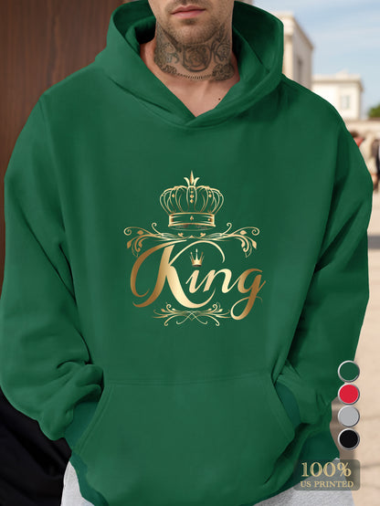 Gold King Crown Design Men's hooded sweatshirt