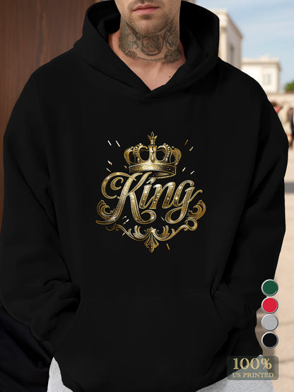 Gold King Crown Design Men's hooded sweatshirt