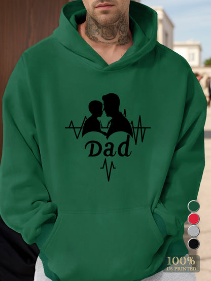 Dad integrated into an ECG line Men's hooded sweatshirt