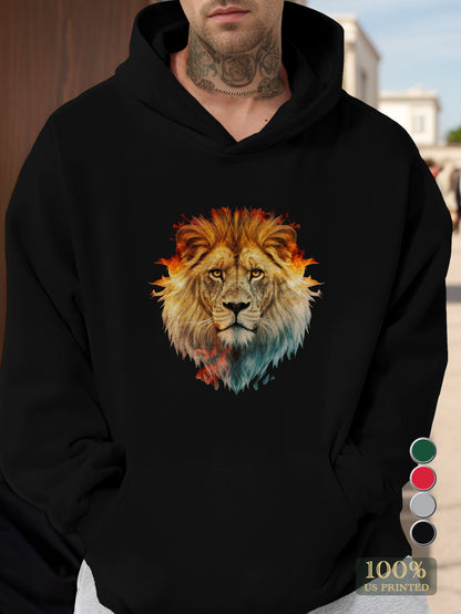 Majestic Jungle Lion Men's hooded sweatshirt