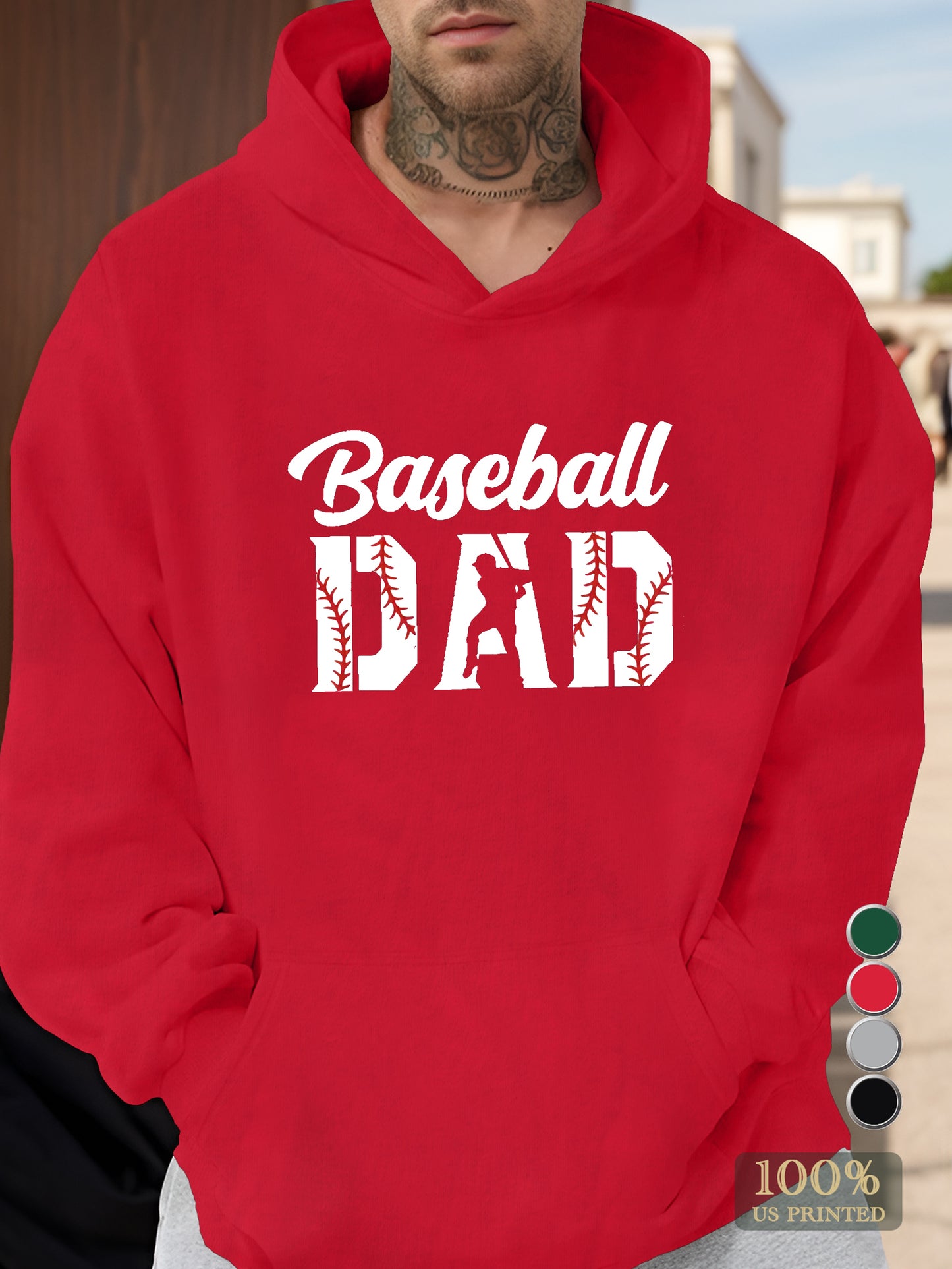 BASEBALL DAD Men's hooded sweatshirt