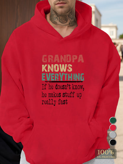 GRANDPA KNOWS EVERYTHING Men's hooded sweatshirt