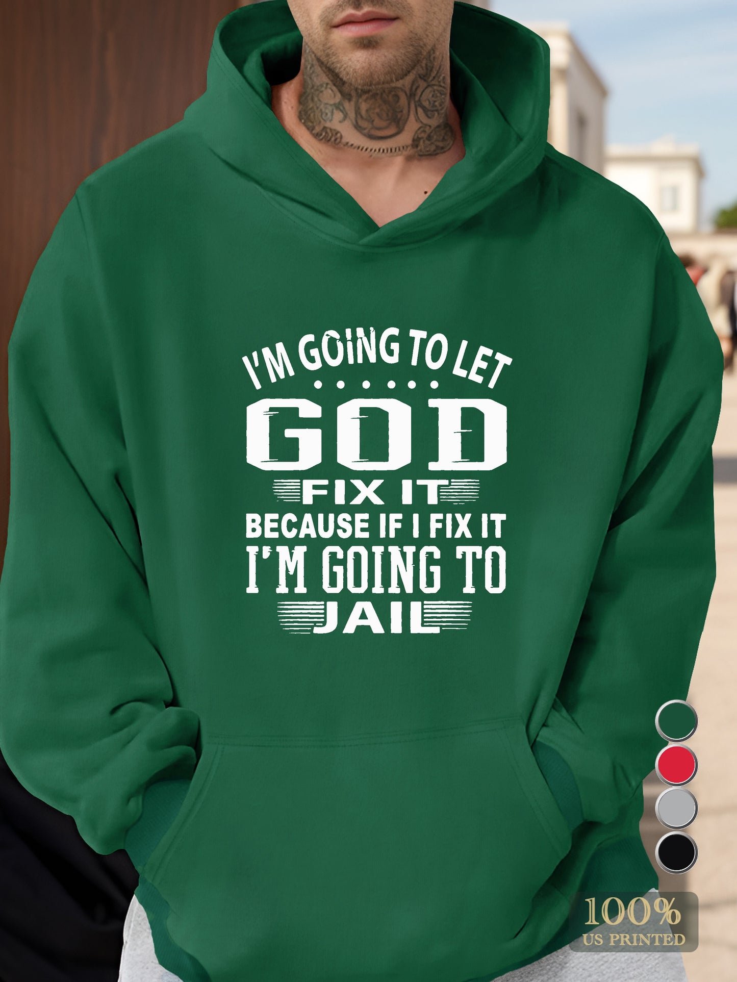 god Men's hooded sweatshirt