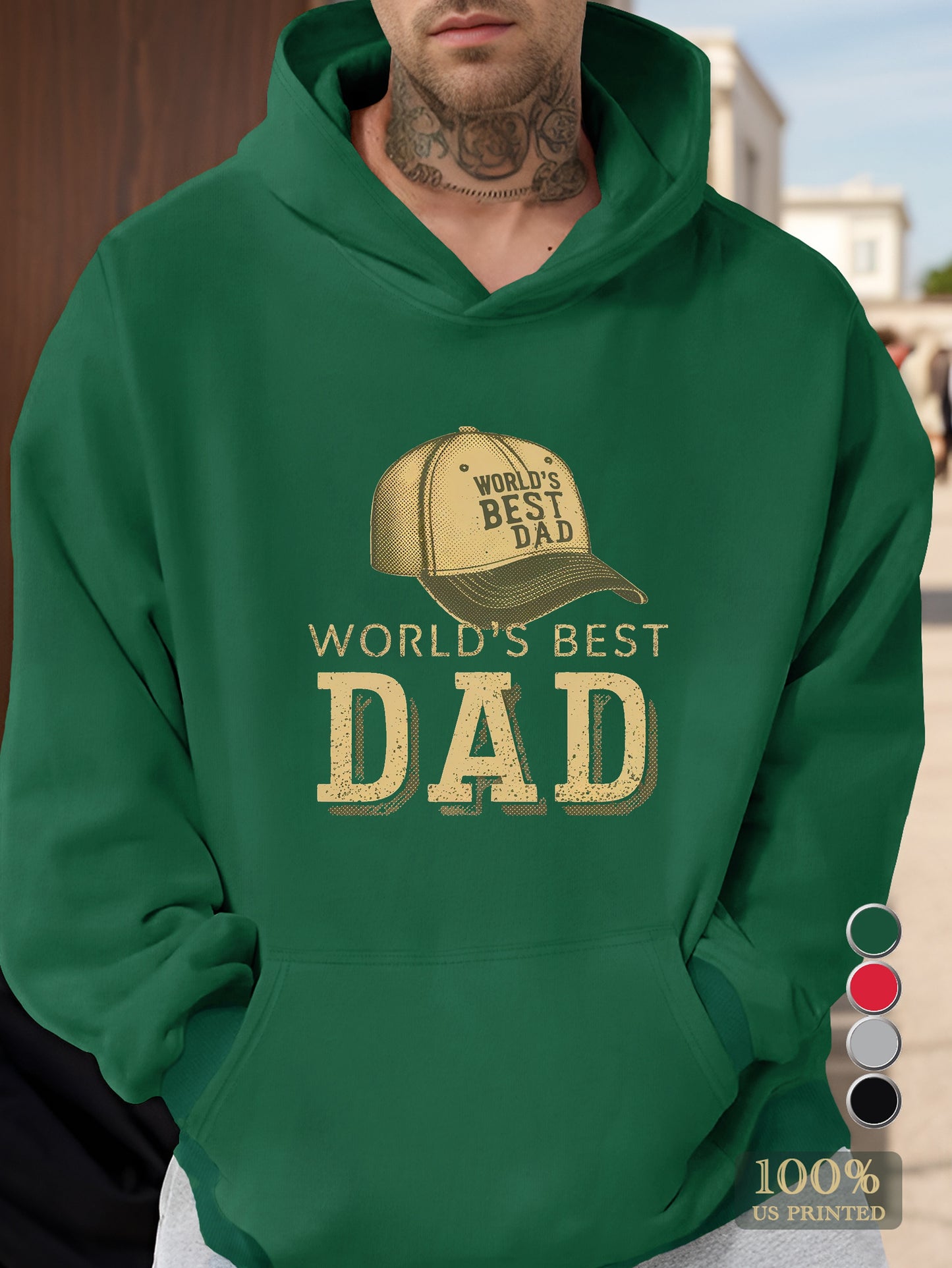 Vintage Father s Day Baseball Cap Men's hooded sweatshirt