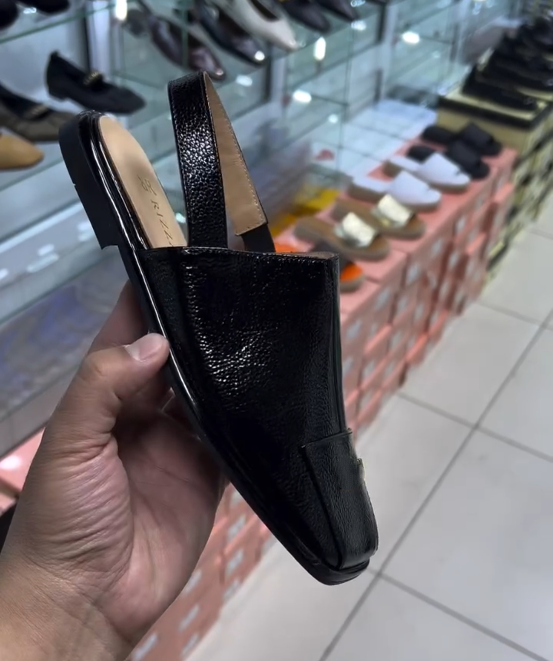 Stylish Patent Leather Comfort Slippers
