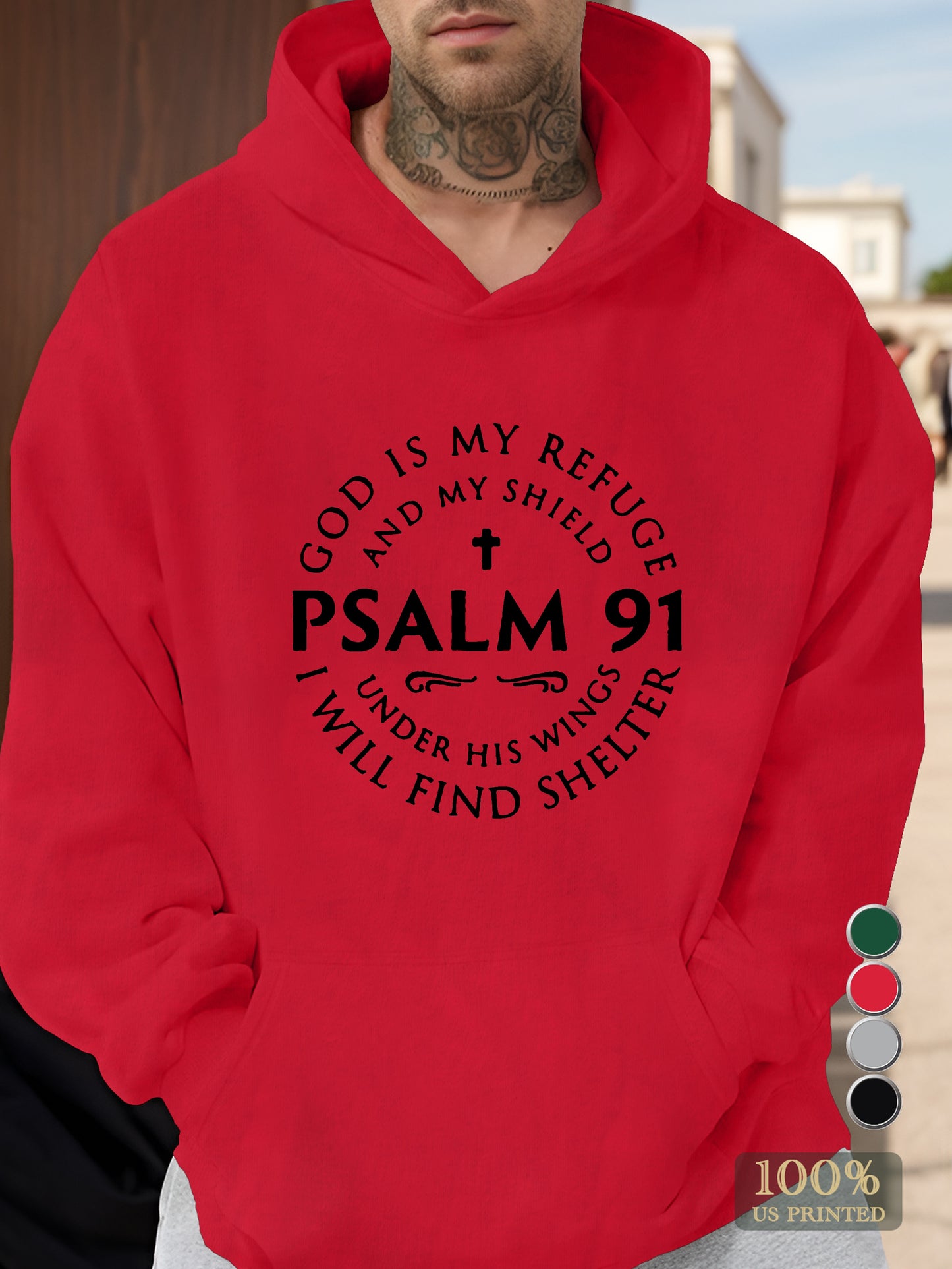 psalm 91 Men's hooded sweatshirt