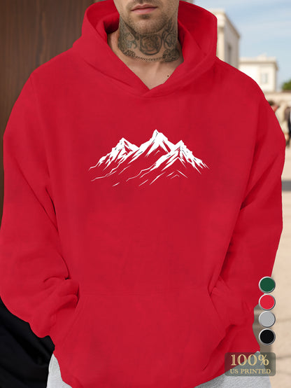 Stylized mountain contrast in minimalism Men's hooded sweatshirt