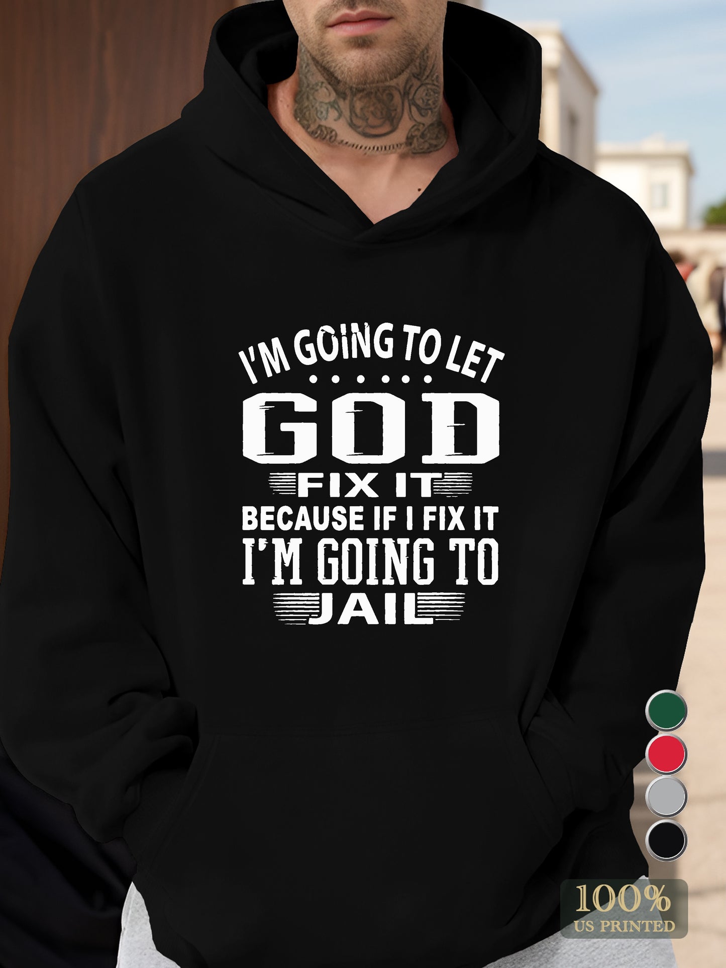 god Men's hooded sweatshirt