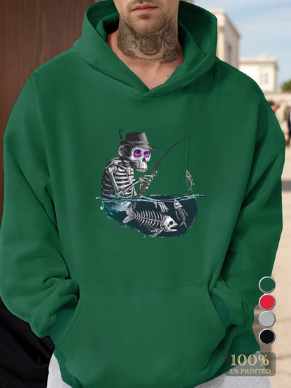 Monkey Skull Fisherman s Surreal Adventure Men's hooded sweatshirt