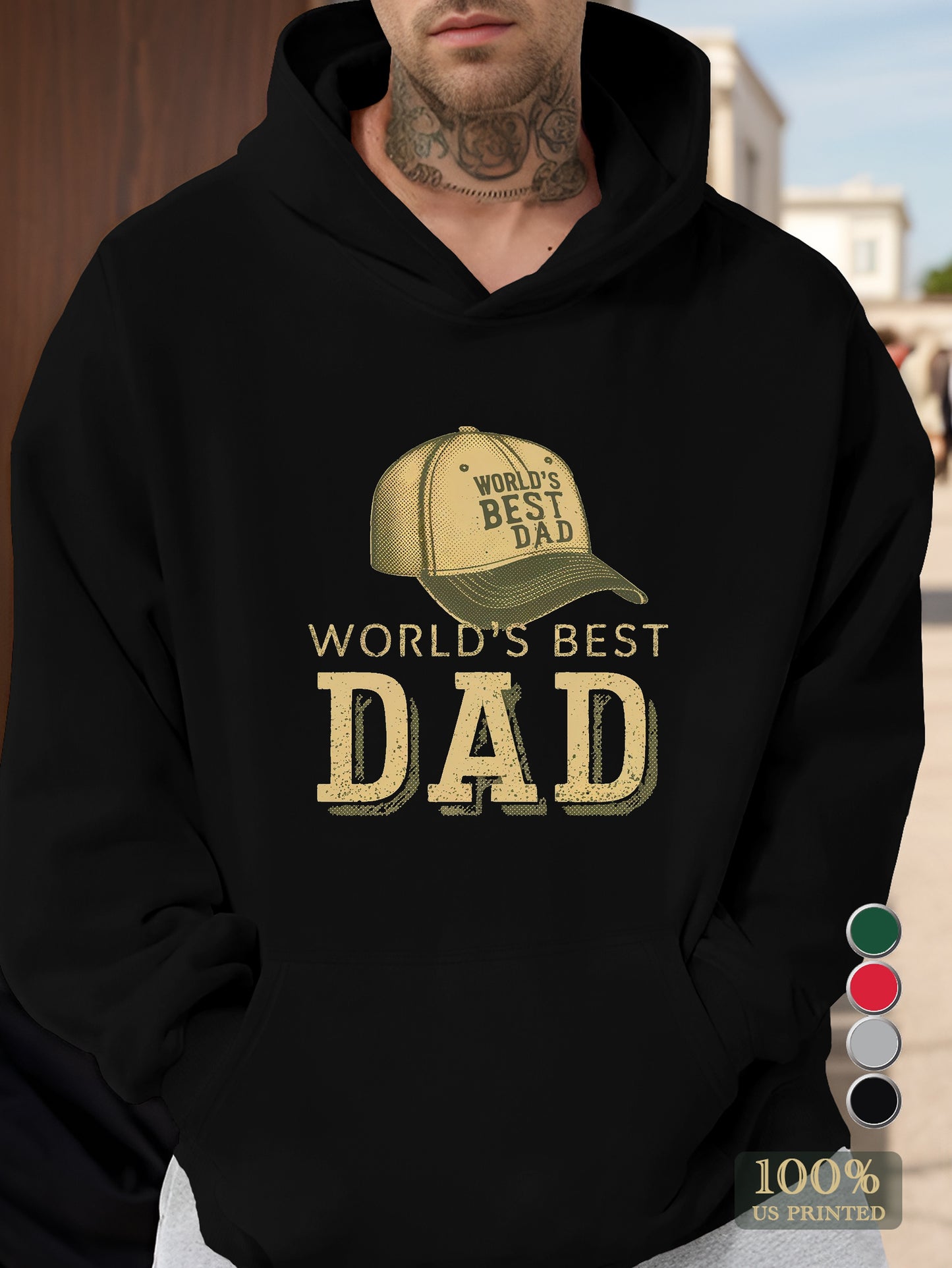 Vintage Father s Day Baseball Cap Men's hooded sweatshirt