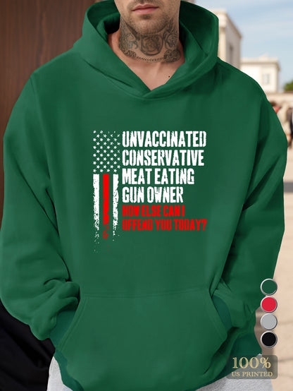 UNVACCINATED CONSERVATIVE Men's hooded sweatshirt