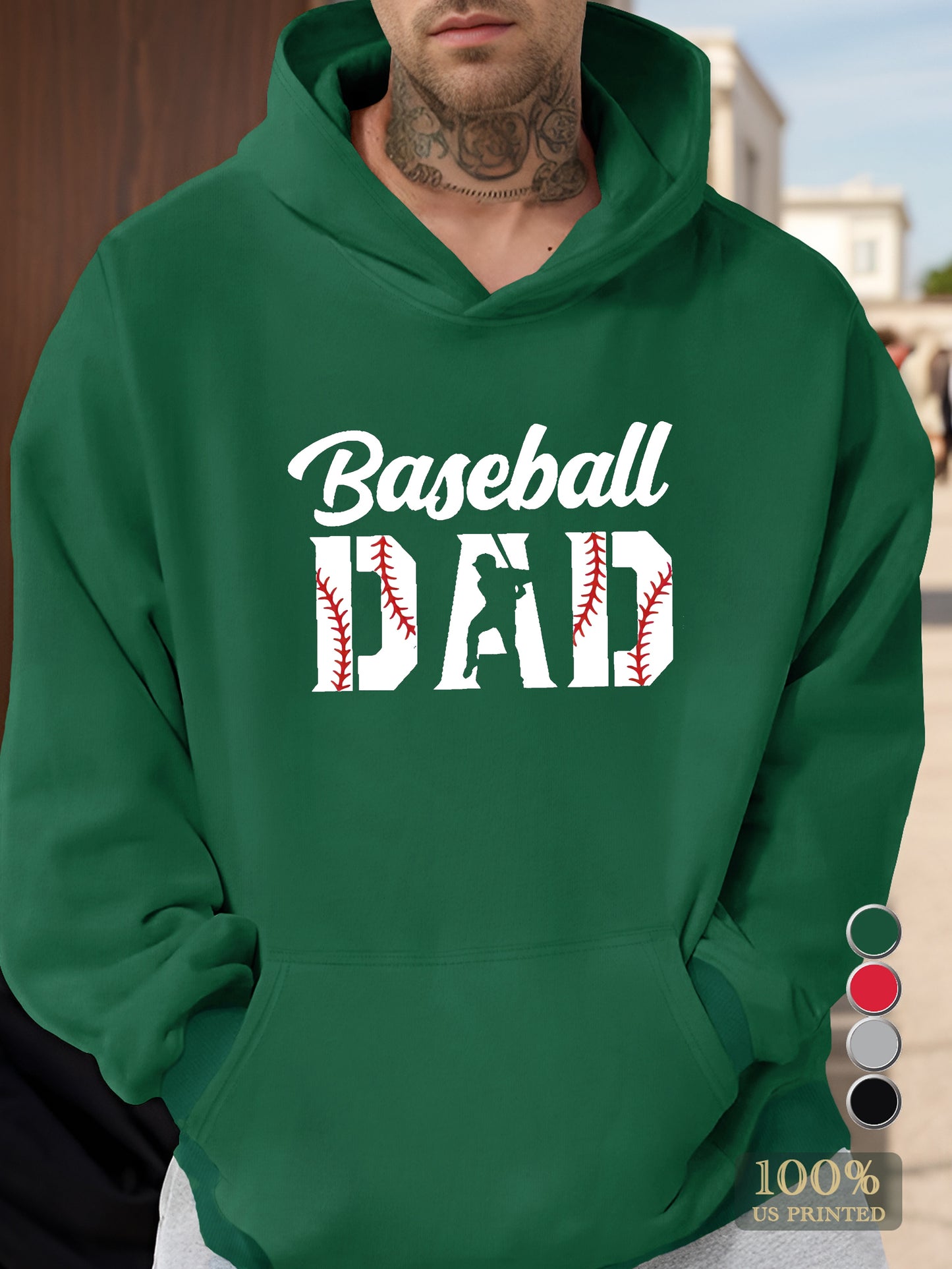 BASEBALL DAD Men's hooded sweatshirt