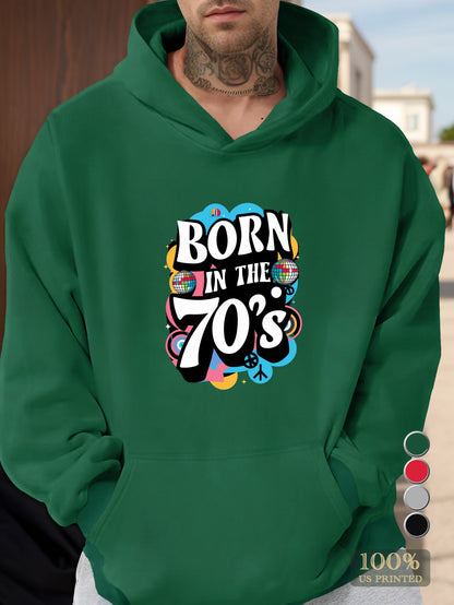 70 s retro nostalgia Men's hooded sweatshirt