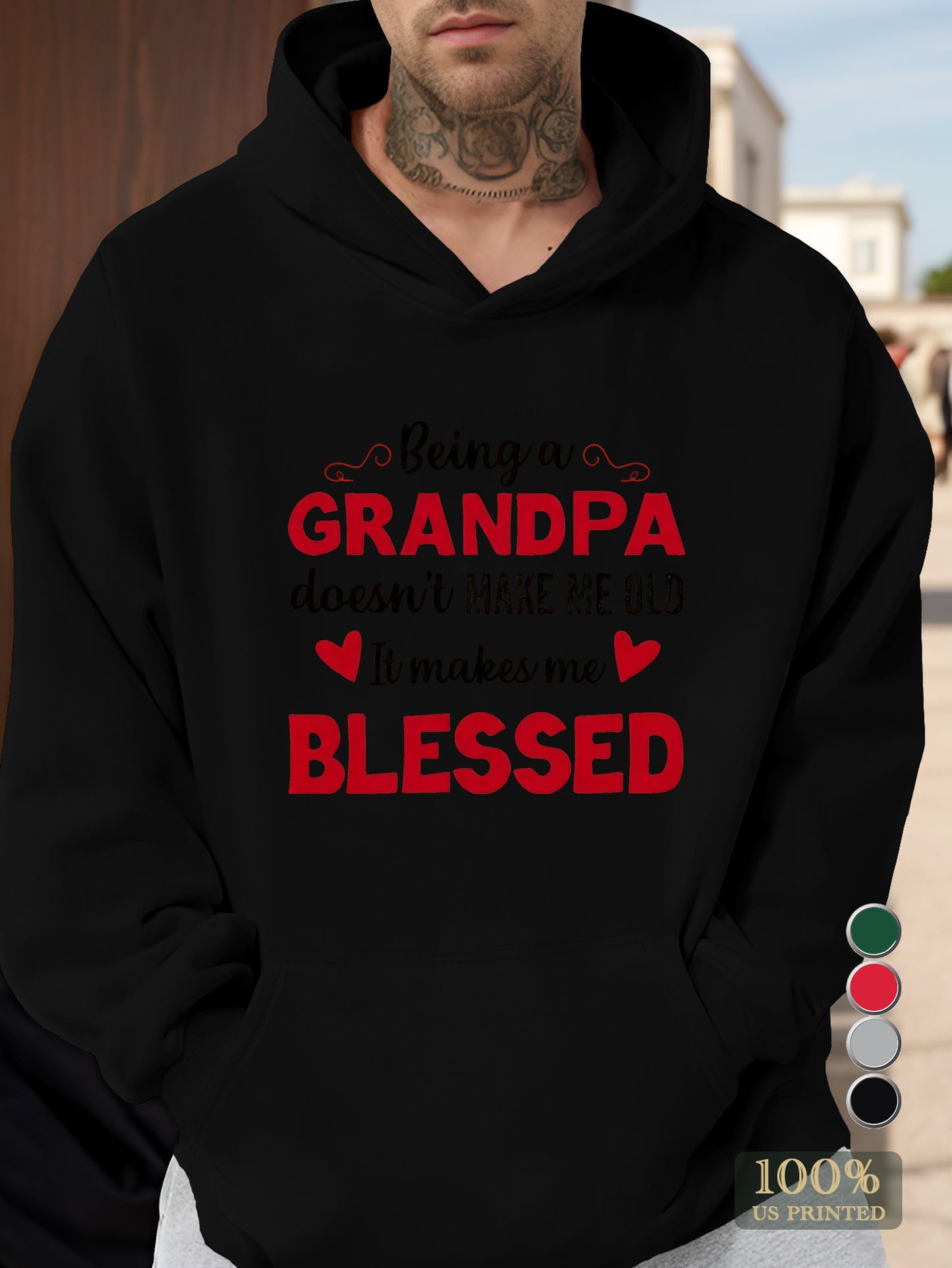 Grandpa Bless Men's hooded sweatshirt