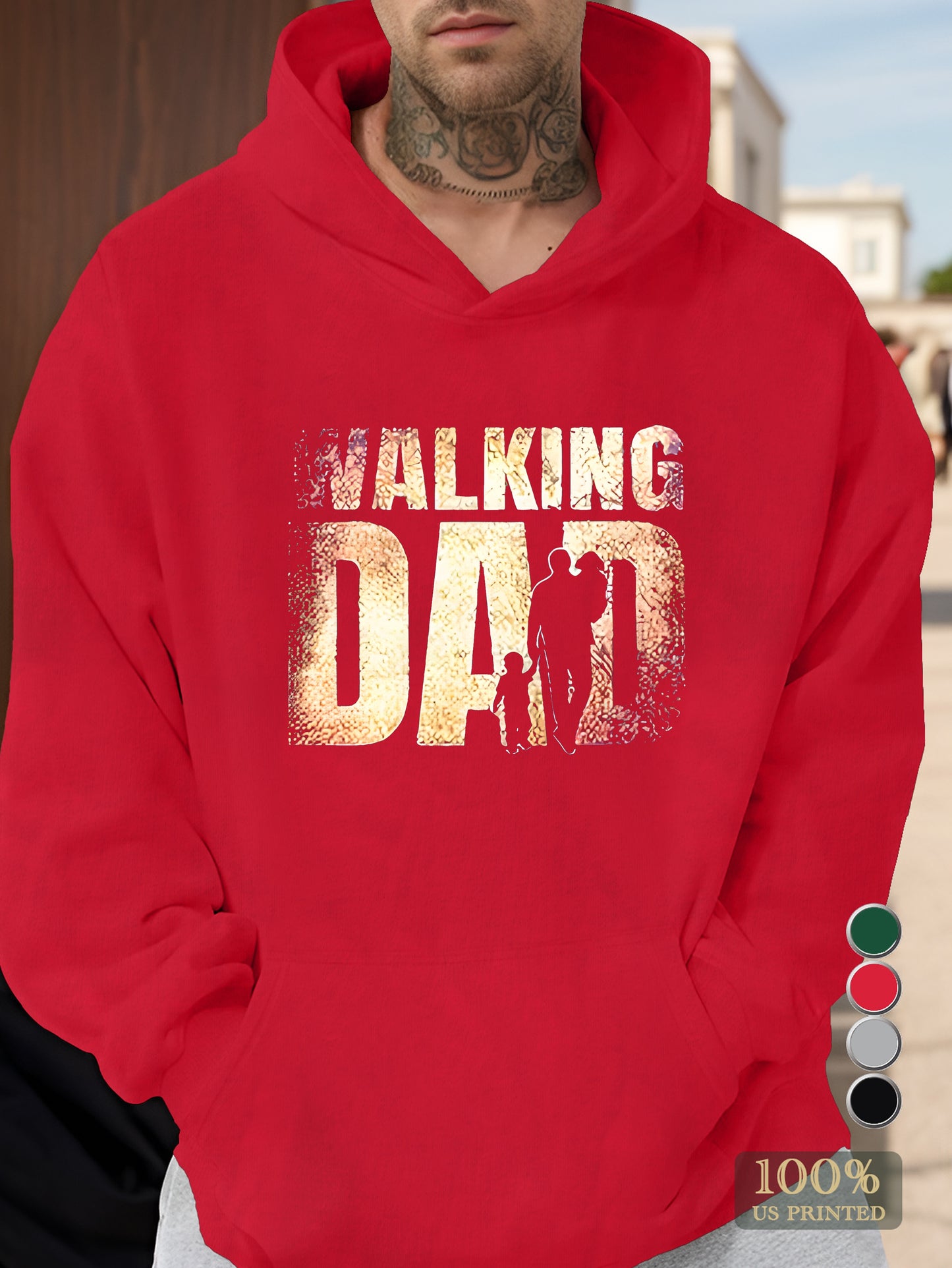 Father s Day Walking Dad Men's hooded sweatshirt