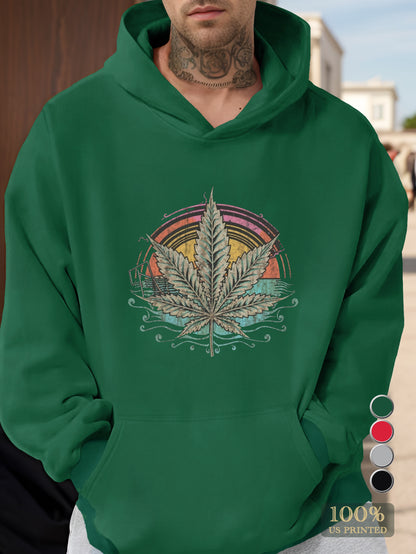 1970 s retro cannabis elegance Men's hooded sweatshirt