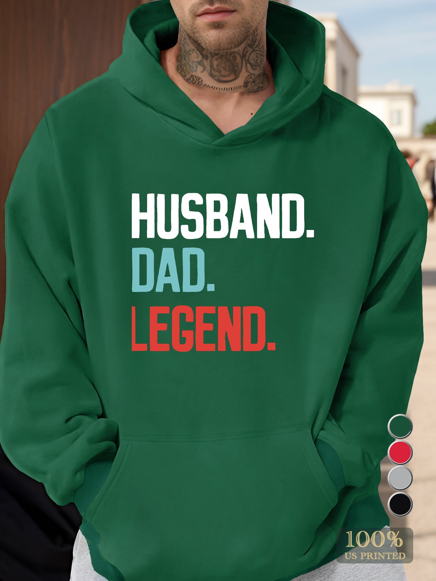 HUSBAND DAD LEGEND Men's hooded sweatshirt