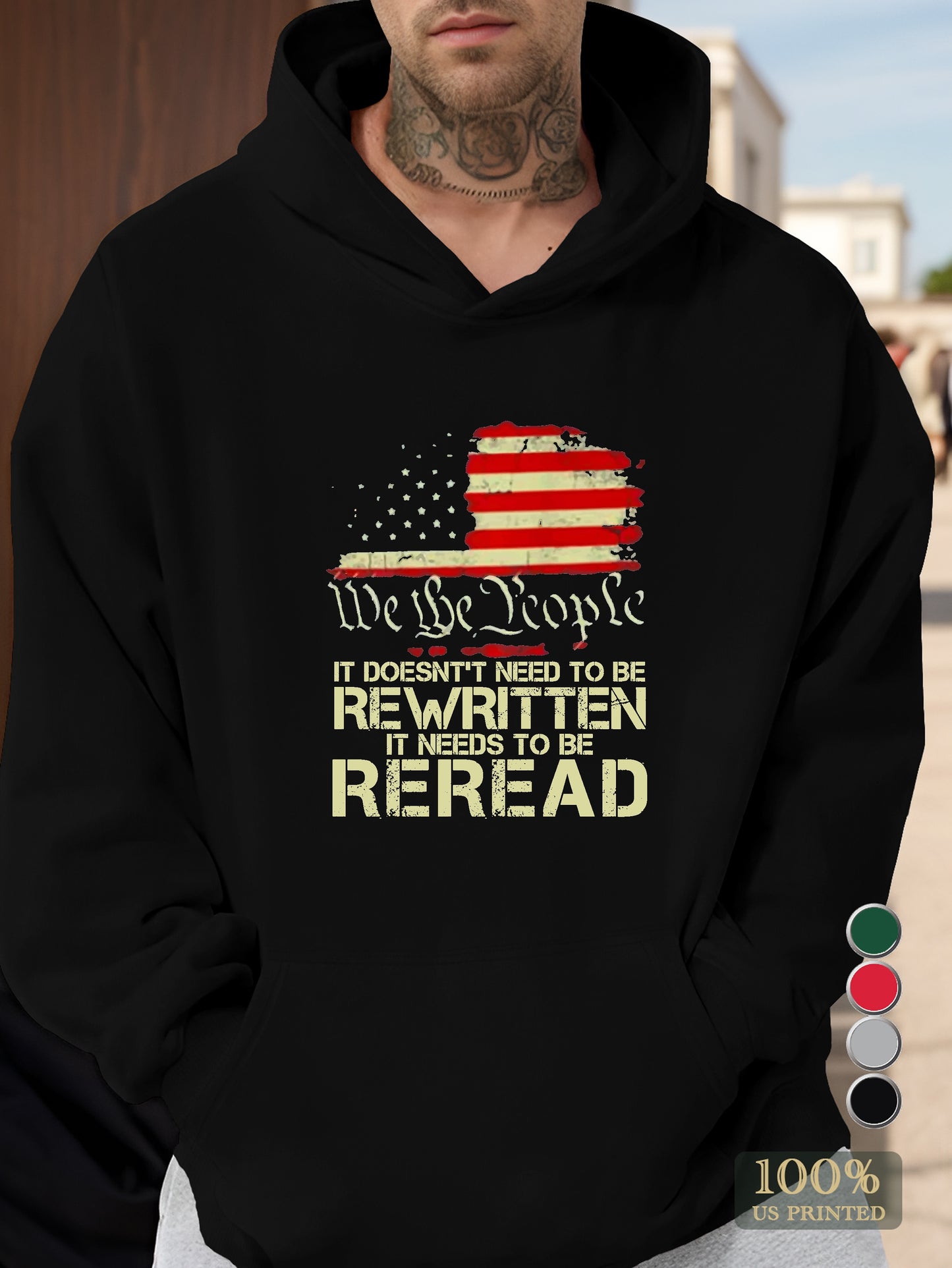 REWRITTEN IT NEEDS TO BE REREAD Men's hooded sweatshirt