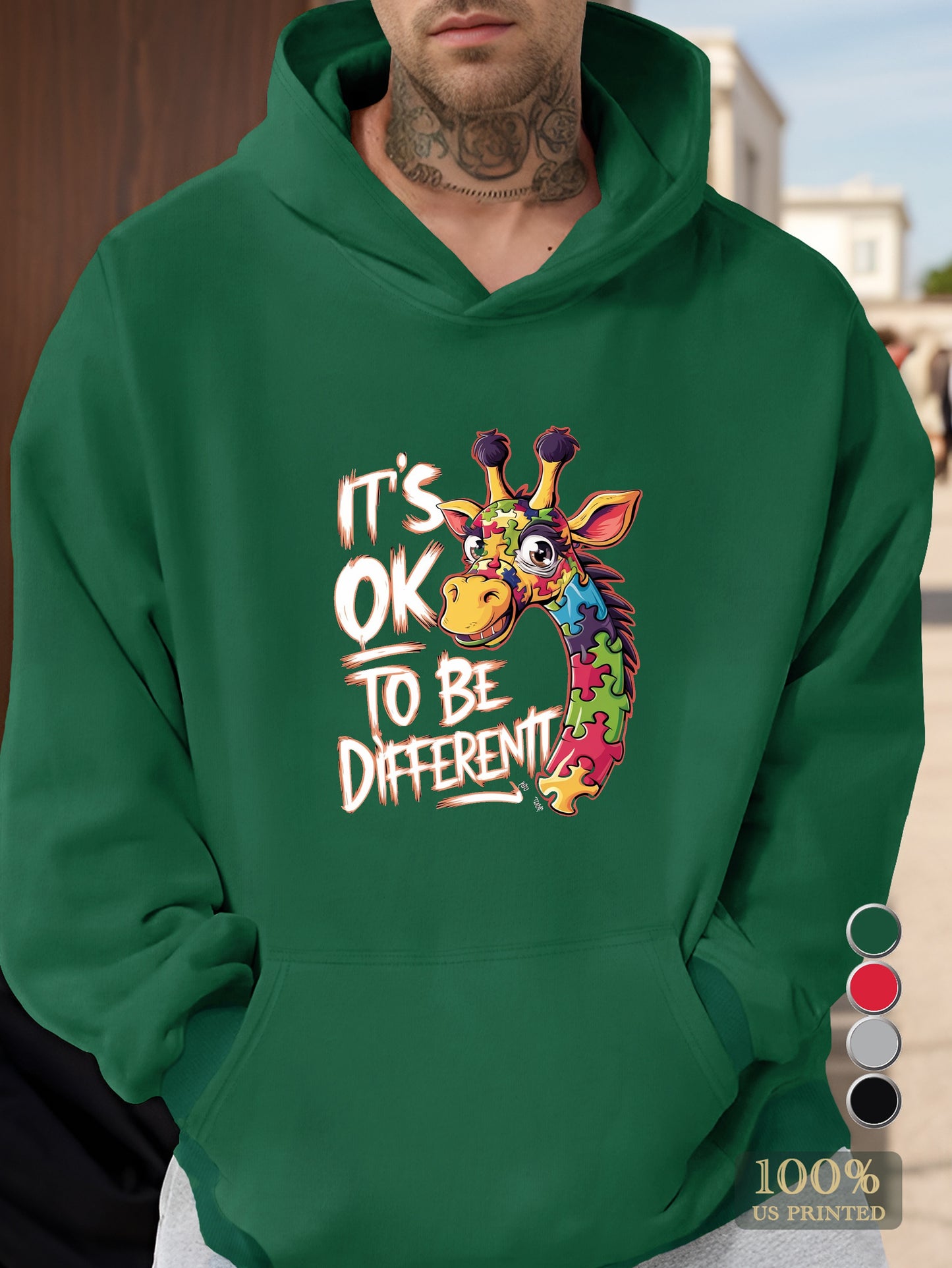 It s ok to be different Men's hooded sweatshirt