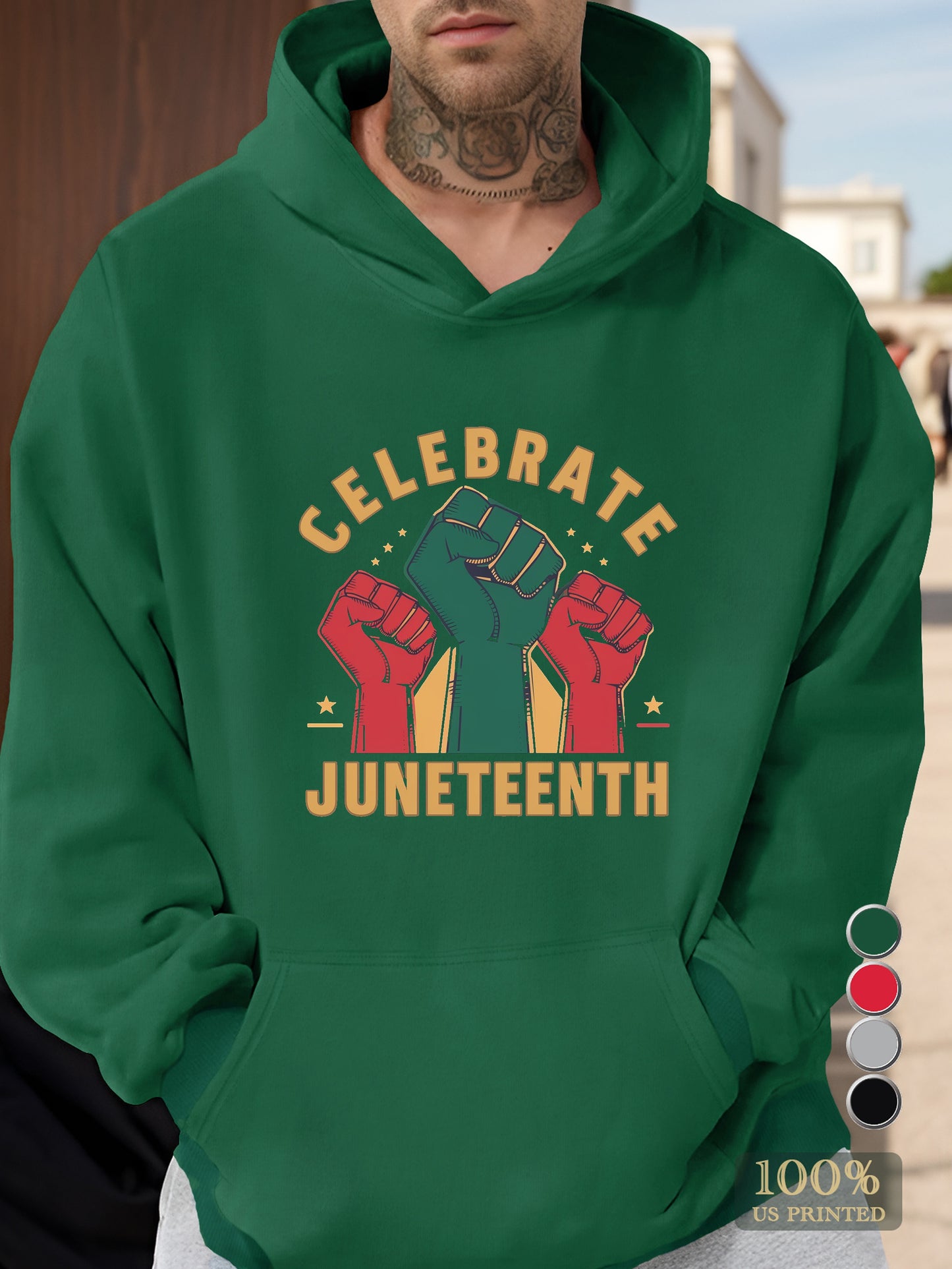 Celebrate Juneteenth Unity Men's hooded sweatshirt