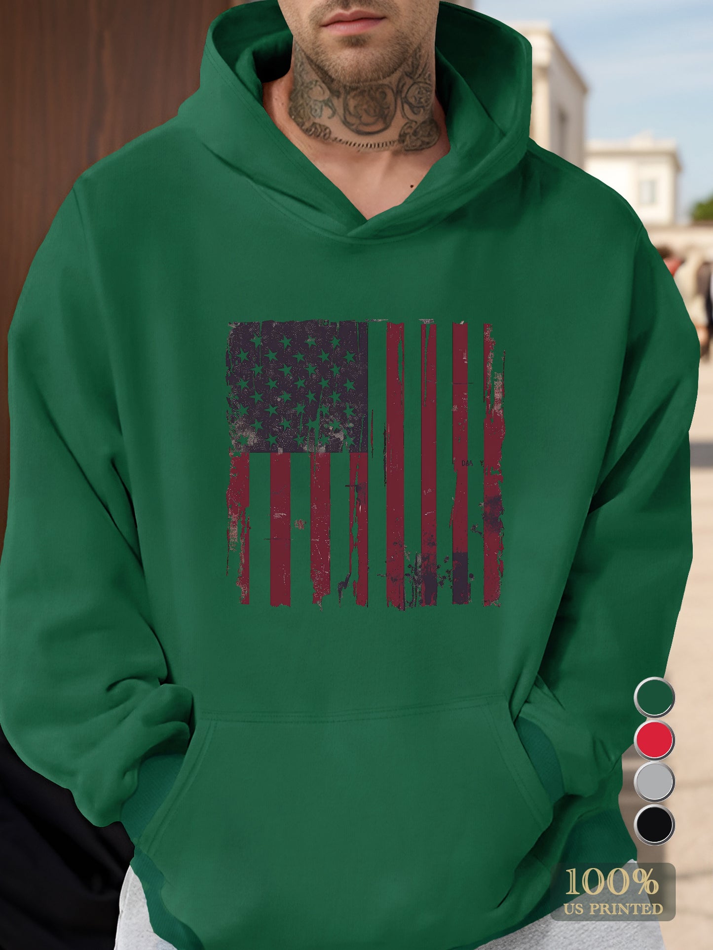 DADDY on American stripes Men's hooded sweatshirt