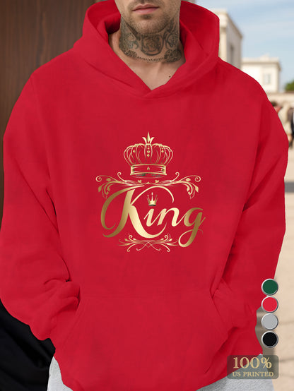 Gold King Crown Design Men's hooded sweatshirt