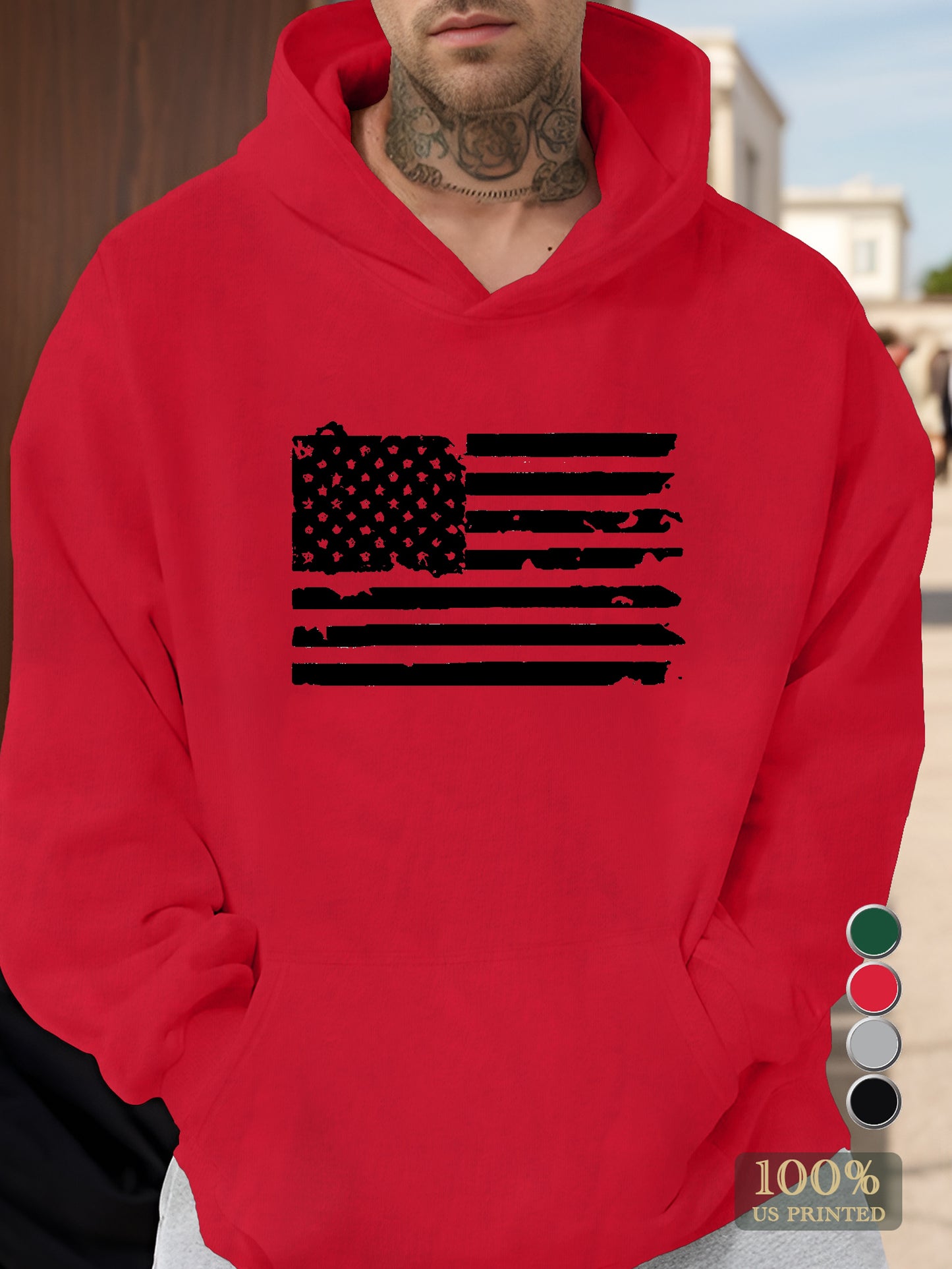 flag Men's hooded sweatshirt