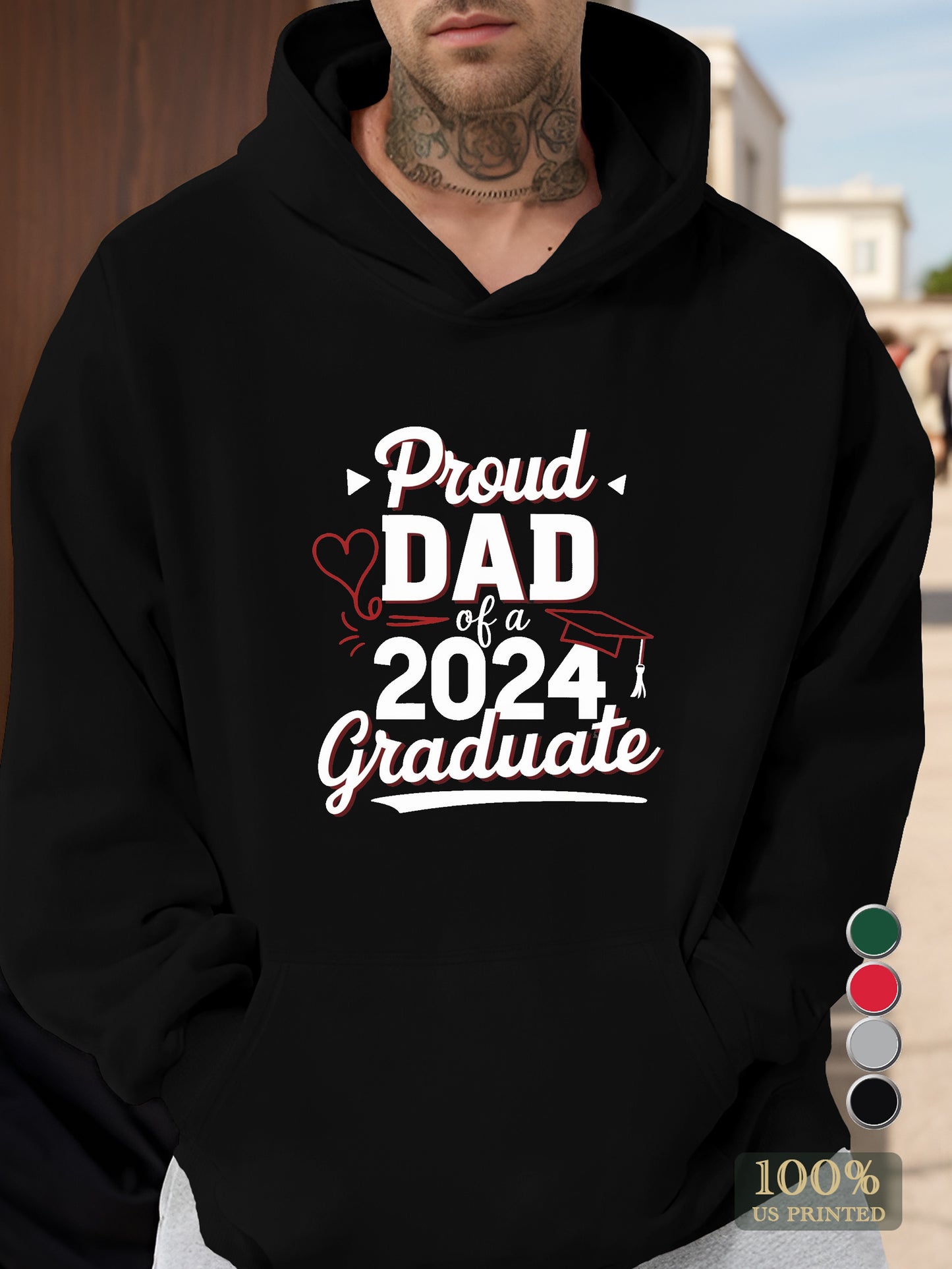 Proud Dad of a 2024 Graduate Men's hooded sweatshirt