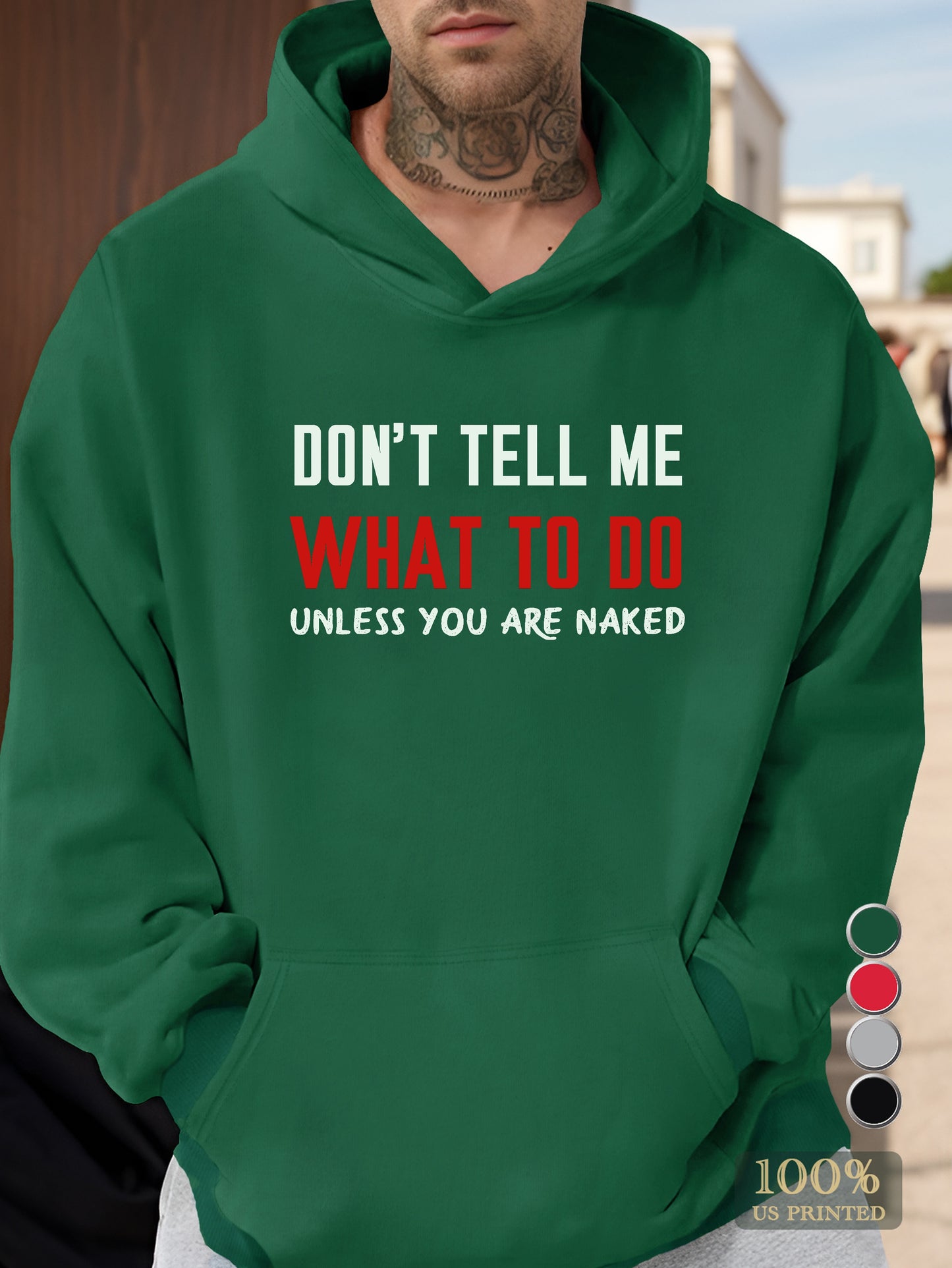 Don t tell me Men's hooded sweatshirt