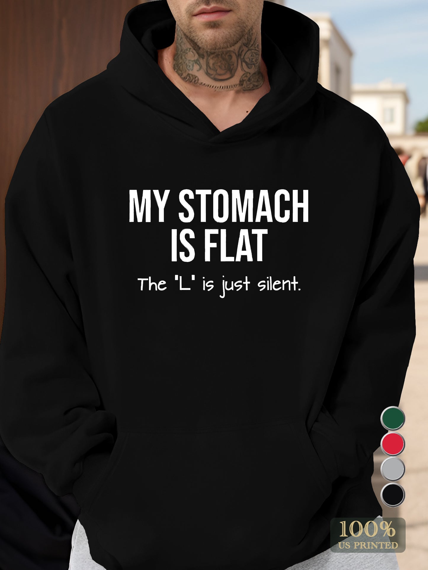 I m Not Fat Men's hooded sweatshirt