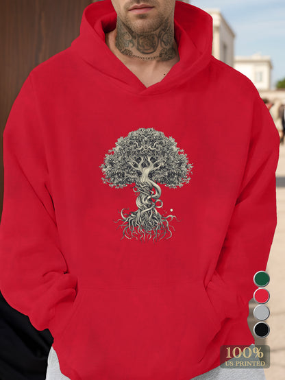 Intricately Designed Tree Art Men's hooded sweatshirt