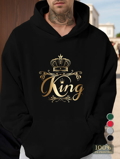 Gold King Crown Design Men's hooded sweatshirt