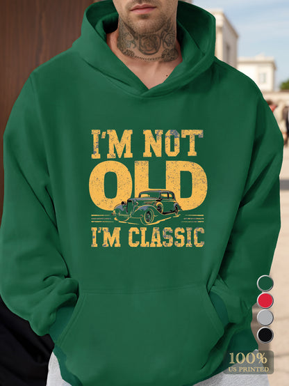 Classic Car Vintage Style Men's hooded sweatshirt