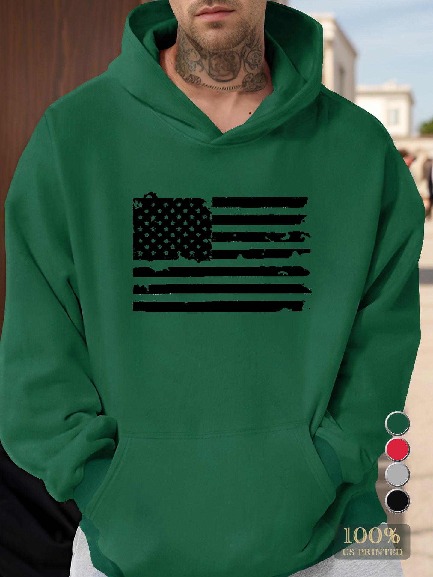 flag Men's hooded sweatshirt