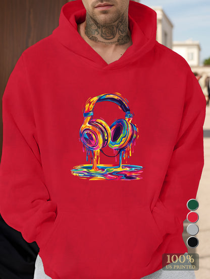 Psychedelic Headphones Art Men's hooded sweatshirt