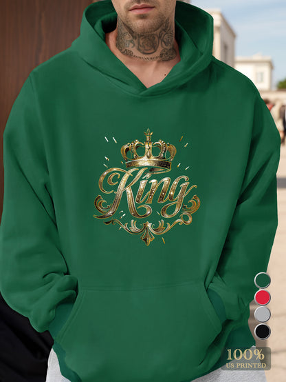 Gold King Crown Design Men's hooded sweatshirt