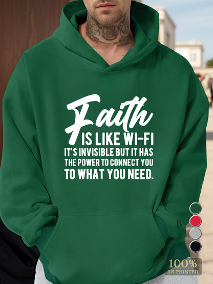 FAITH LIKE WI FI Men's hooded sweatshirt