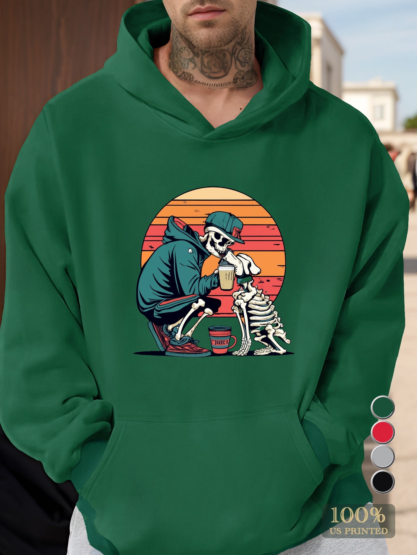 DOG AND COFFEE NEVER BETTER Men's hooded sweatshirt