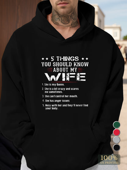 ABOUT MY WIFE Men's hooded sweatshirt