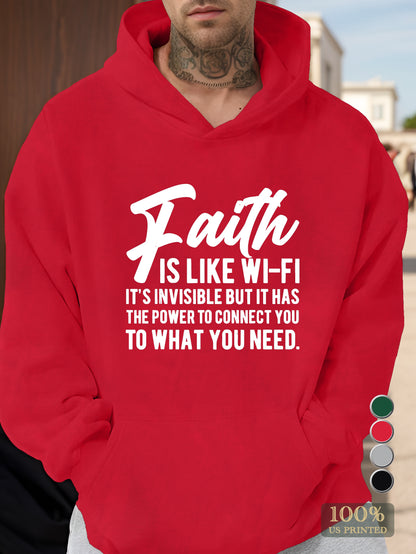 FAITH LIKE WI FI Men's hooded sweatshirt