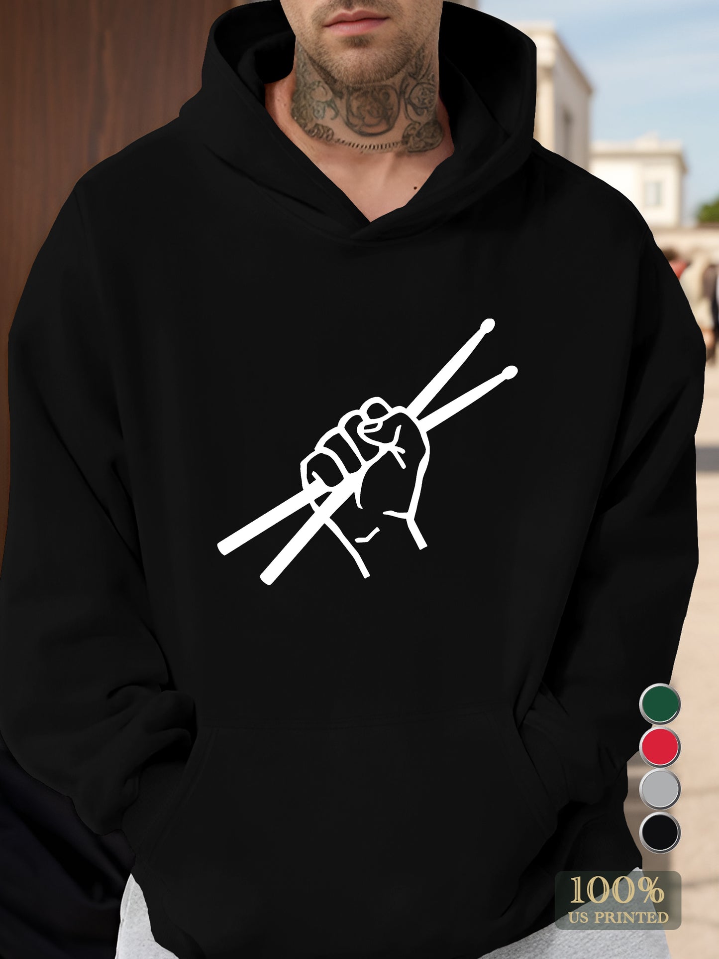 Drum Sticks Men's hooded sweatshirt