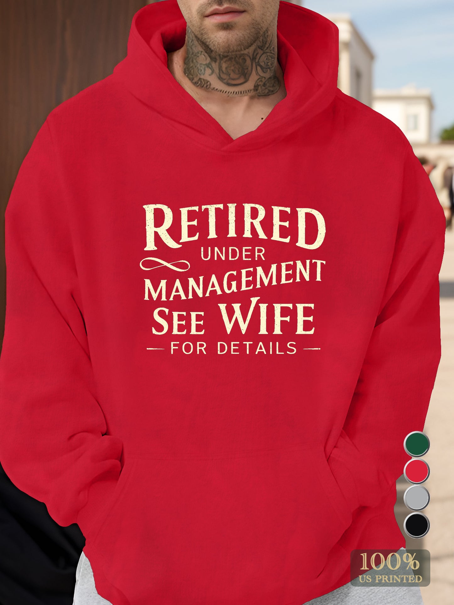 Retired Under New Management Men's hooded sweatshirt