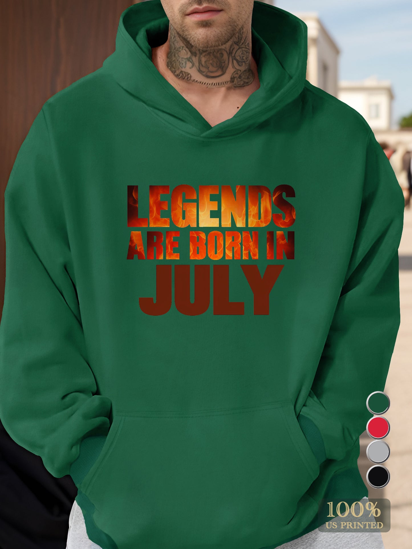 Legends Born in July Men's hooded sweatshirt