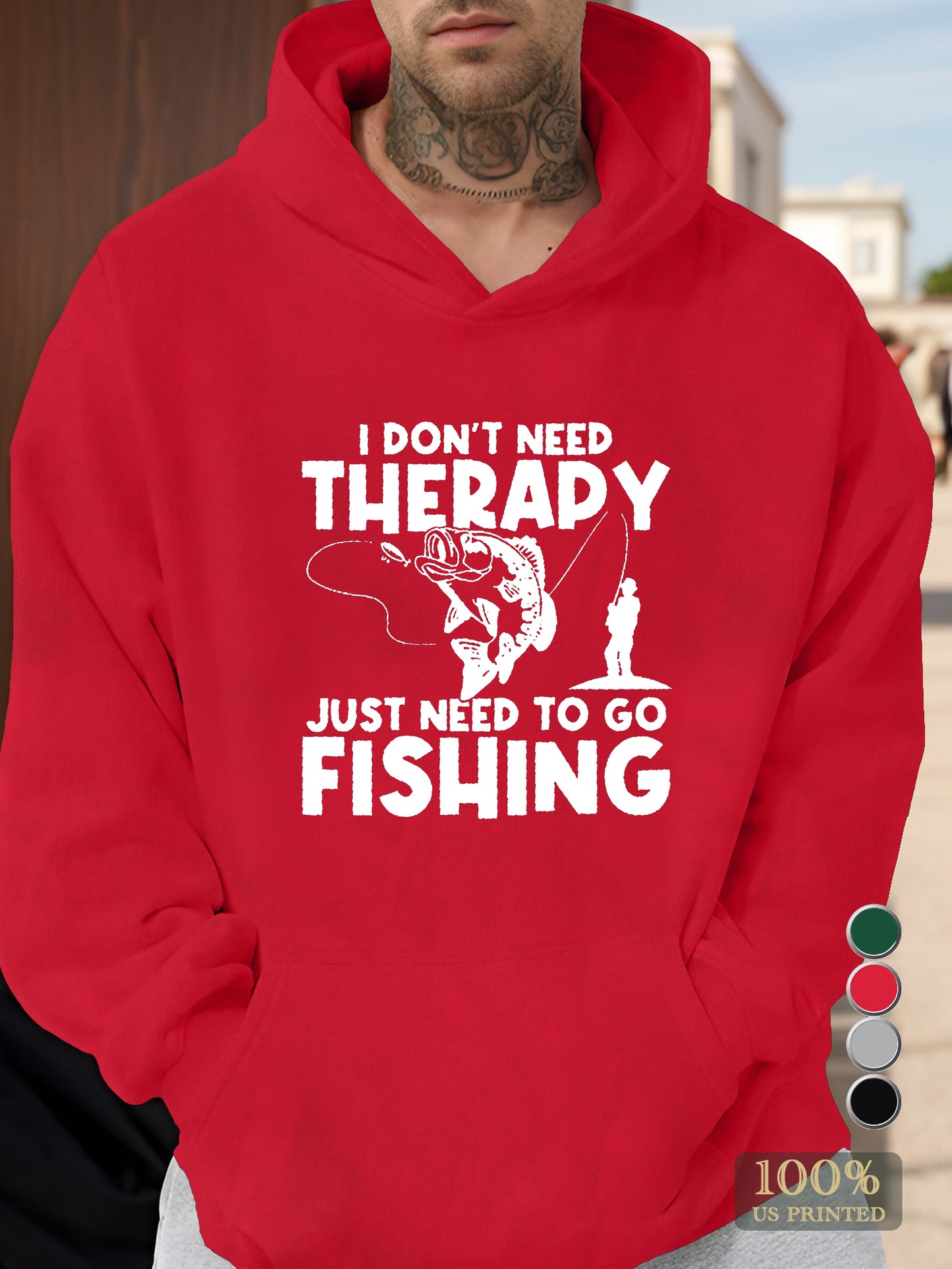 Go Fishing Immediately Men's hooded sweatshirt