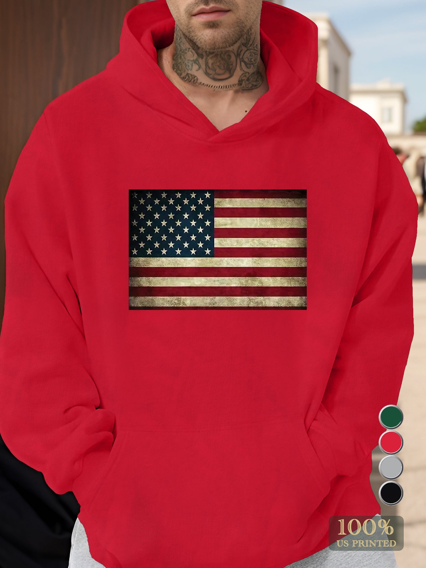 flag Men's hooded sweatshirt