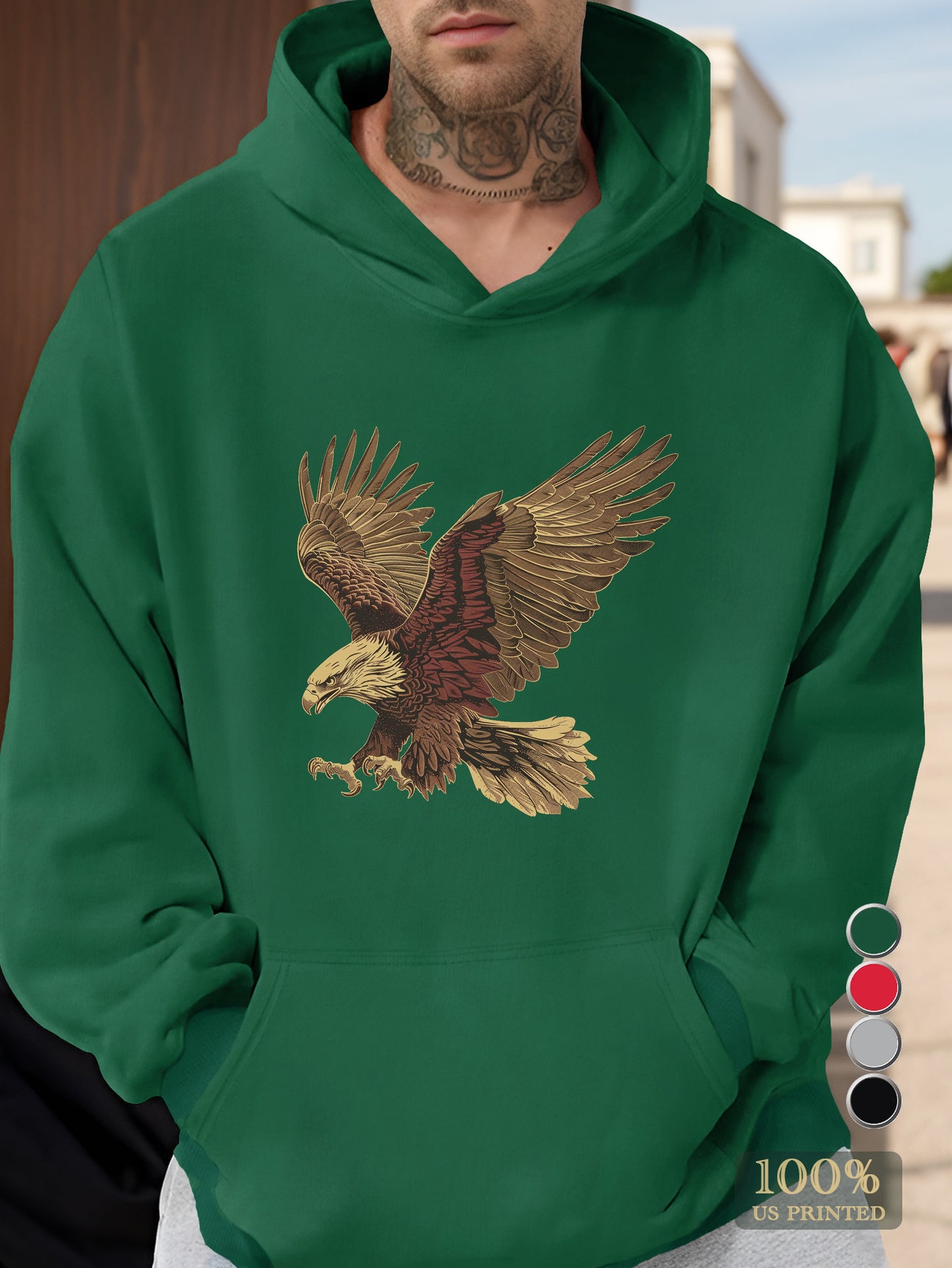 An emblem of American freedom Men's hooded sweatshirt